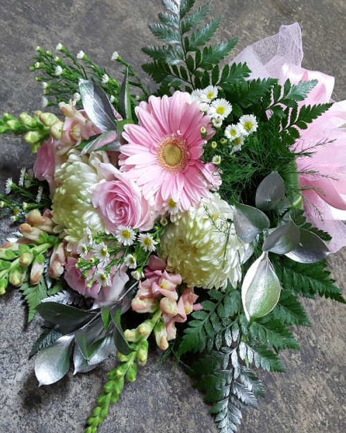 Soft Pink Presentation with boutonniere